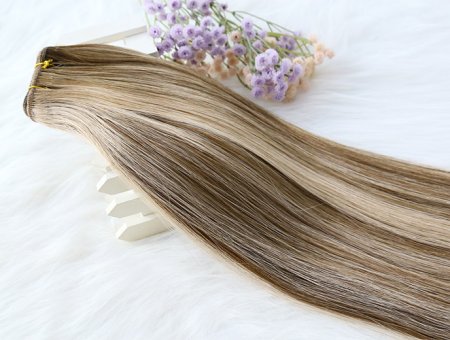 Luxury Quality Machine Weft Virgin Cuticle Russian Double Drawn Balayage Colour 22inch