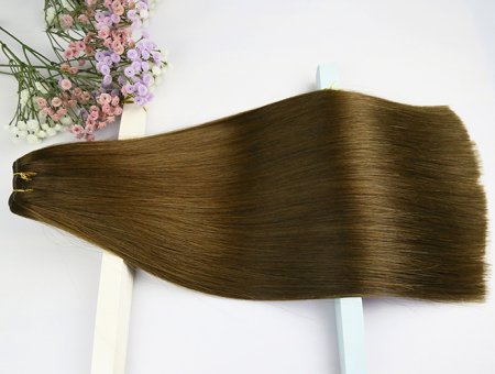 High Quality Human Double Drawn Hair Extensions NO Shedding for White Women Fast Shipping #4