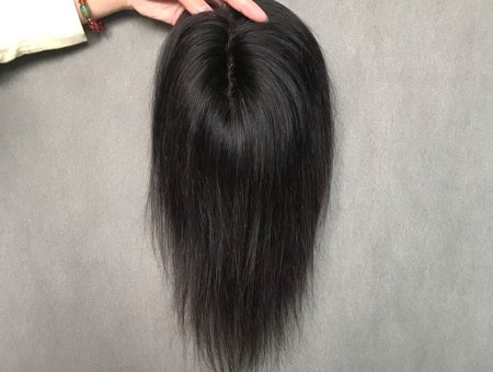 Popular Short Style Mono Topper for Women Human Hair Monofilament Toppers with PU Around