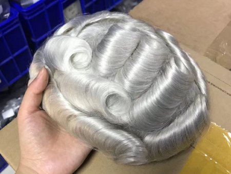 Hand Made Human Hair PU Injected Thin Skin Toupee