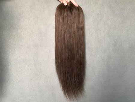 Human Hair Topper Mono Bbase Open Wefts Jewish Kosher Hair Topper