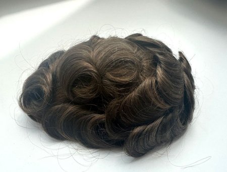 Fine Mono Mens Human Hair Toupee Hair Replacement Customized Size